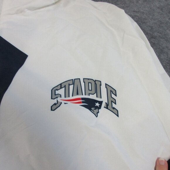 NFL New England Patriots x Staple Navy Print 1/4 Zip Windbreaker Jacket XL 406 - Picture 8 of 15